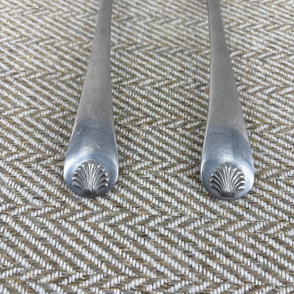 Reed & Barton Seychilles Seashell Slotted Serving Spoon & Solid Serving Spoon